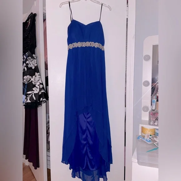 Strapless Blue High Low Size 14 Dress - Picture 1 of 3